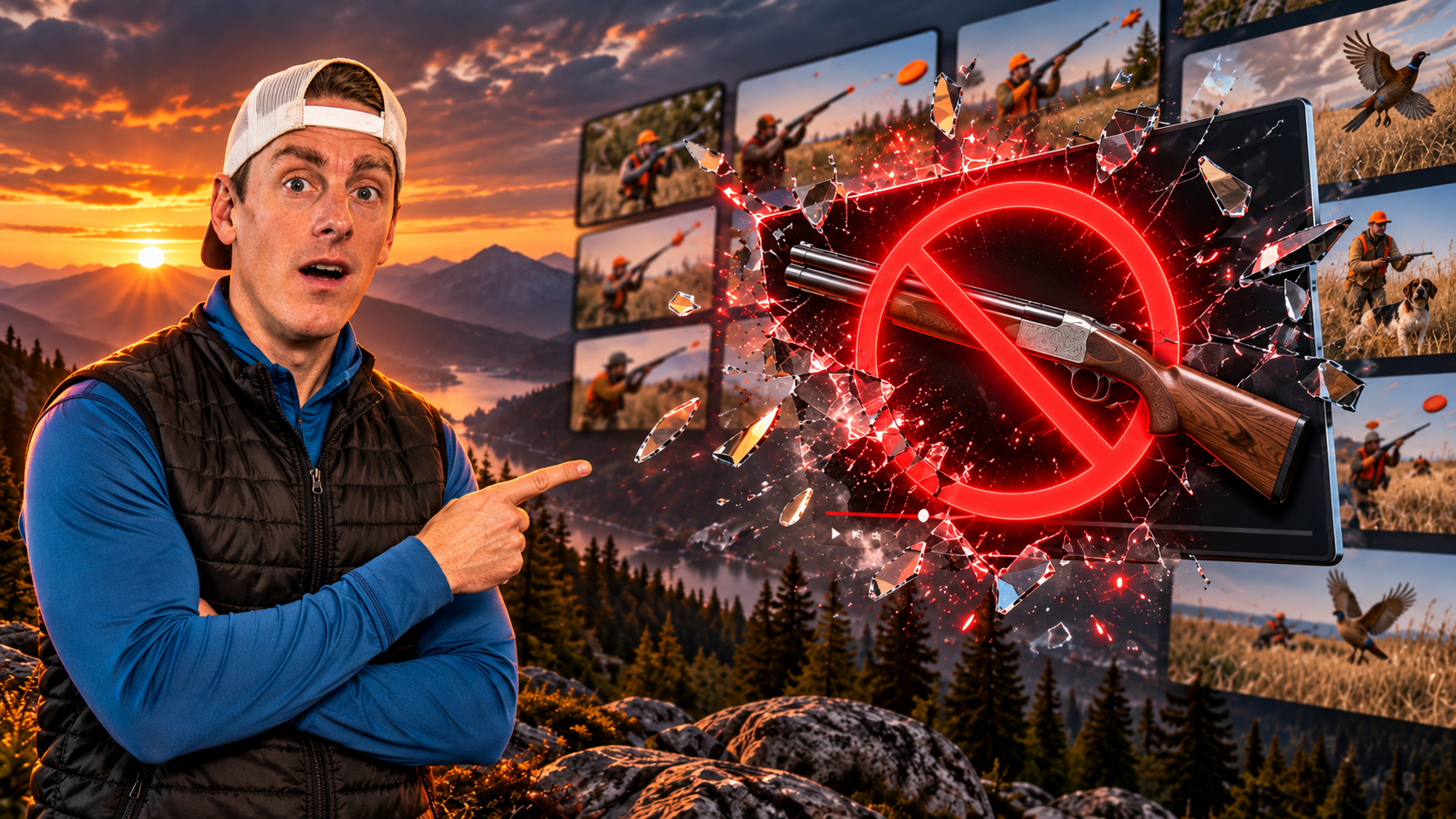 Steve Gould pointing at a shotgun video being banned and taken down